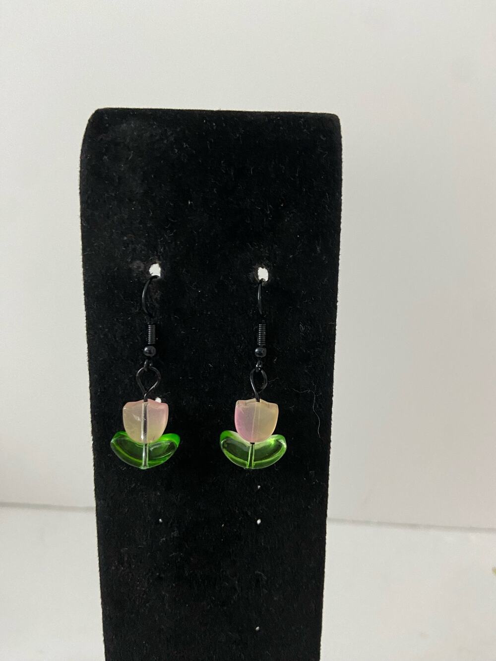 Glass tulip earrings